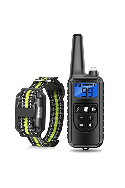 Choice9 UK Plug A Set Green 800m Electric Dog Training Collar Waterproof Rech...