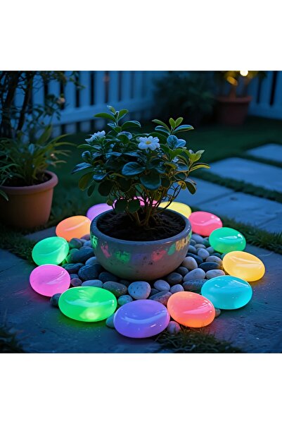 Choice 10 Pcs 5/10 Pcs Luminous Pebbles 4.5cm Diameter Garden Landscape Runwa...