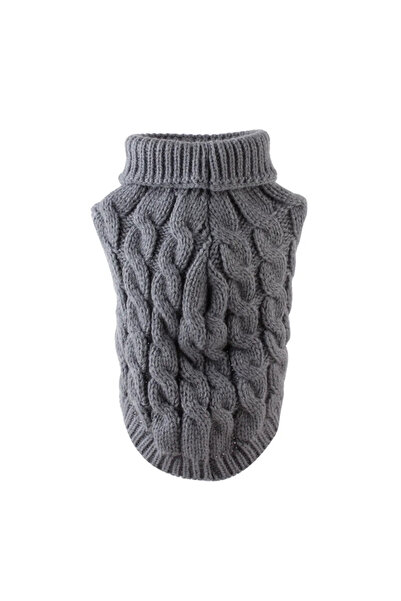 Choice4 XL-suit 5-6.5kg Gray Small Dog Sweater Winter Warm, Classic Solid Col...