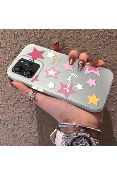 Hontinga حافظة هاتف ريدمي 12 4G متوافقة مع نمط النجوم الملونة من السيليكون ذا...