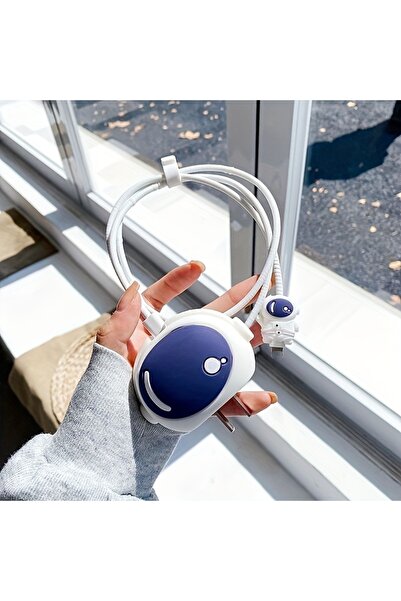 Choice كابل USB أبيض بتصميم رائد فضاء، مزود بغطاء حماية لشاحن بيانات iPhone 1...