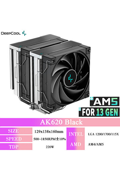 Choice كما هو موضح، مبرد المعالج AK620 ZERO DARK ثنائي البرج من DeepCool بالل...