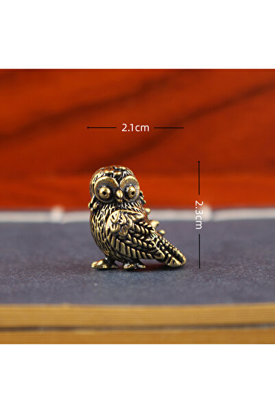 Choice 1pc Mini Brass Owl Figurine - Cute Pket-Sized Animal Statue for Desk D...