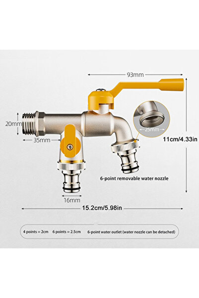Choice محول صنبور خرطوم الحديقة، مقاس واحد، موصل خزان مياه IBC بمنفذين، بديل ...