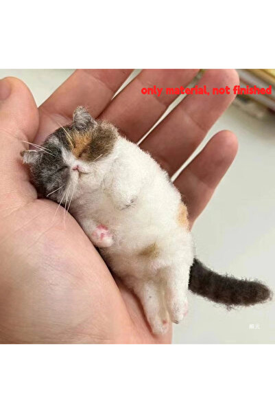 Choice4 01 Sheep Felt Poke Cat Handmade Material Bag For Beginner Diy Wool Ne...