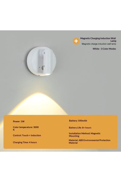 Choice6 3 color white USB Rechargeable Wall Light LED light magnetic Spotligh...