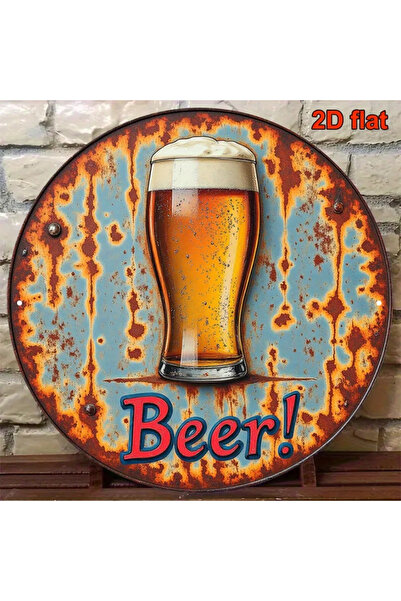 Choice لوحة جدارية دائرية من الألومنيوم بتصميم عتيق مستوحى من البيرة، مقاس 20...