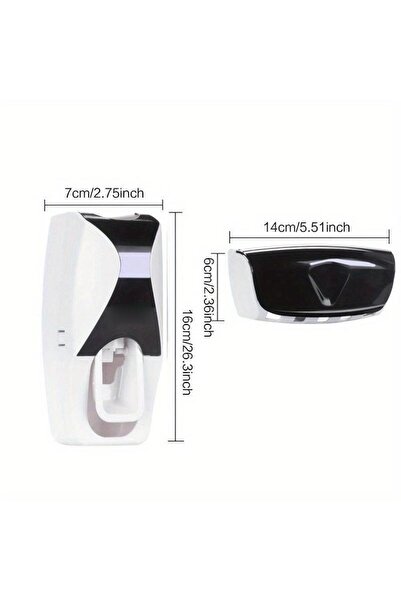 Choice 1pcs black Automatic Toothbrush Dispenser Set, Wall-Mounted Punch-Free...