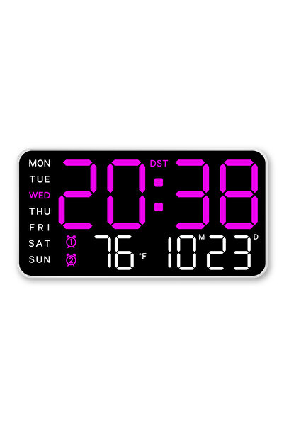 Choice Purple LED Alarm Clks Brightness Adjustable 12/24H Clk Large Digital W...