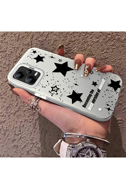 Hontinga حافظة هاتف Poco X5 5G متوافقة مع نمط النجوم من السيليكون ذات حافة صل...