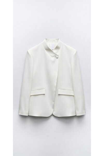 Julidress Single Button Detailed Notched Collar Premium Design Blazer Jacket