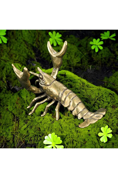 Choice 1pc Solid Brass Crayfish Ornament Vintage Animal Pen Holder Desktop De...