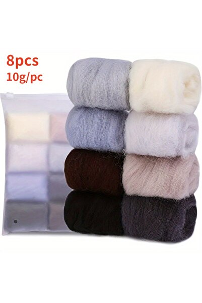 Choice 4 8 Colors DIY Wool Roving Needle Felting Wool Felting Fibre Handmade ...