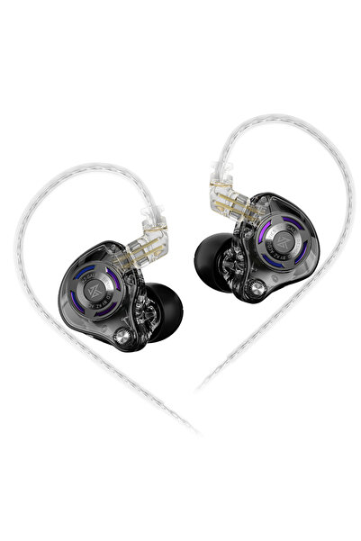 Choice سماعات أذن سلكية بأسلاك من كيه زد غيل، سوداء اللون، بدون ميكروفون، بتق...