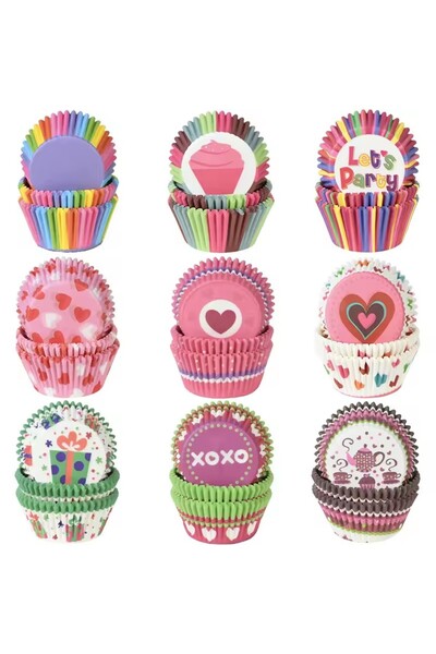 Choice random 1box 100pcs Muffin Cupcake Paper Cups Cupcake Liner Baking Muff...