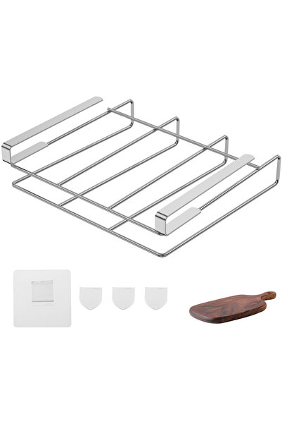 Choice Silver Under Cabinet Cutting Board Organizer Holder Kitchen Hanging Ch...