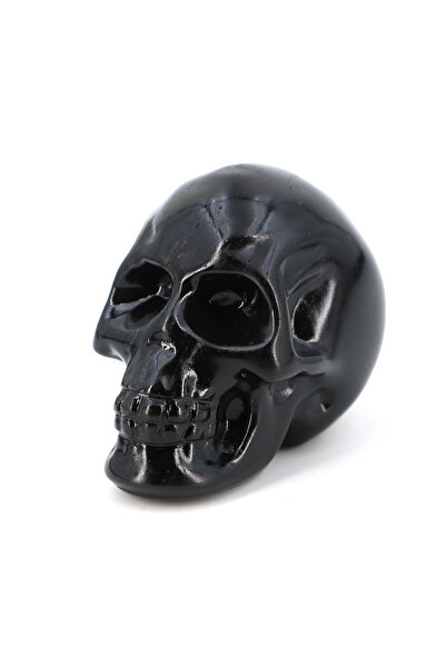 Choice1 Black Obsidian 2in Natural Yooperlite Stone Skull Statue Reiki Flame ...