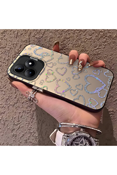 Hontinga حافظة هاتف Realme Note 50 4G متوافقة مع نمط القلب من السيليكون ذات ح...