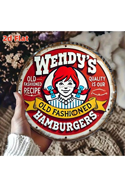 Choice 7.87x7.87in(20x20cm) Red 2D Flat, Vintage Wendy's Old Fashioned Hambur...