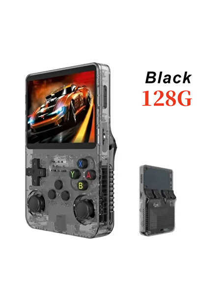 Choice جهاز ألعاب محمول أسود اللون بسعة 128 جيجابايت، طراز R36S، مزود بنظام ت...