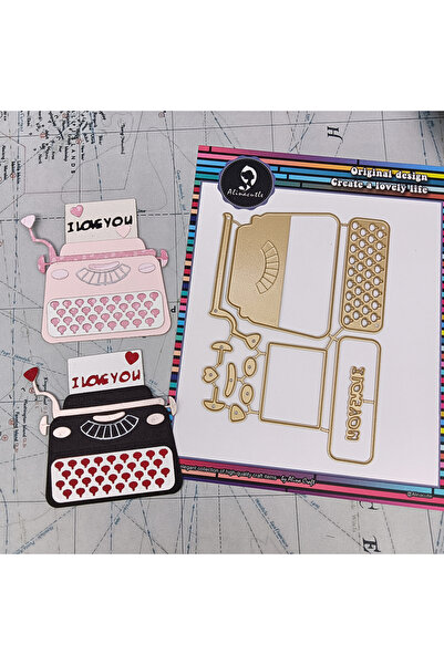 Choice آلة كاتبة من الألومنيوم، قالب تقطيع معدني لآلة كاتبة، مناسب لصنع الهدا...