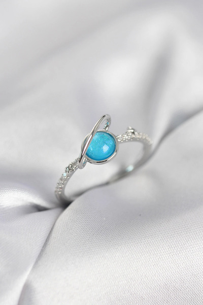 ELİZ BERRA MODA خاتم نسائي من حجر الزركون الفضي اللون طراز ساتورن