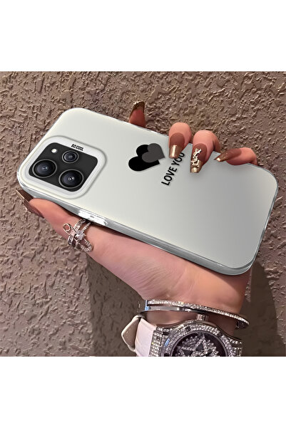 Hontinga حافظة هاتف ريدمي 12 4G متوافقة مع نمط القلب من السيليكون ذات حافة صل...