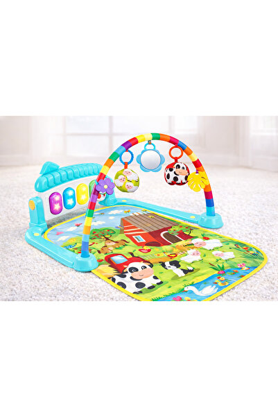 babydoor Piyanolu Desenli Bebek Oyun Halısı 0+ Ay Çiftik Hayvanları Figürlü I...