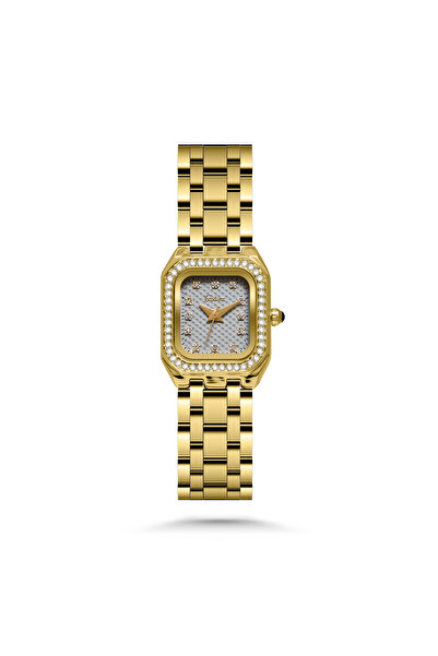 catera A watch with a striking touch of luxury in gold dial