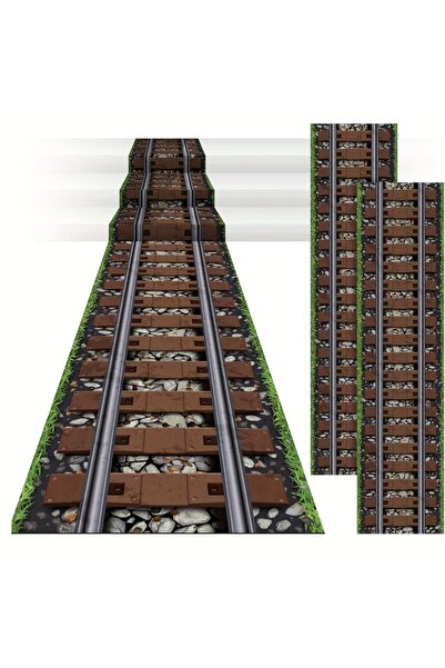 Choice ممر خشبي بني اللون على شكل سكة حديد، لافتة لحفلات القطار، زينة لحفلات ...