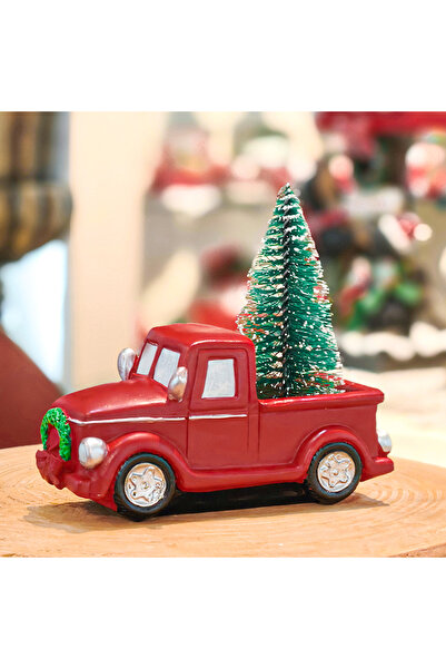 Choice F132028 Christmas Truck with Christmas Tree Statue Resin Festival Deco...