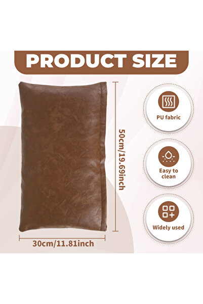Choice 2PCS Brown Rectangle 2Pcs Faux Leather Throw Pillow Cover Square/Recta...