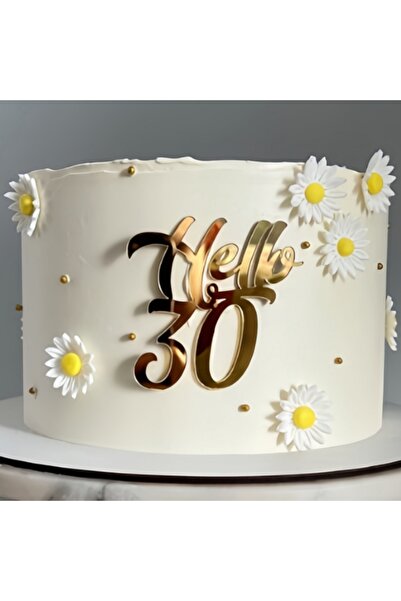 Choice 3PCS Gold 3PCS Hello 30 Glitter Cake Topper - 30th Wedding Anniversary...