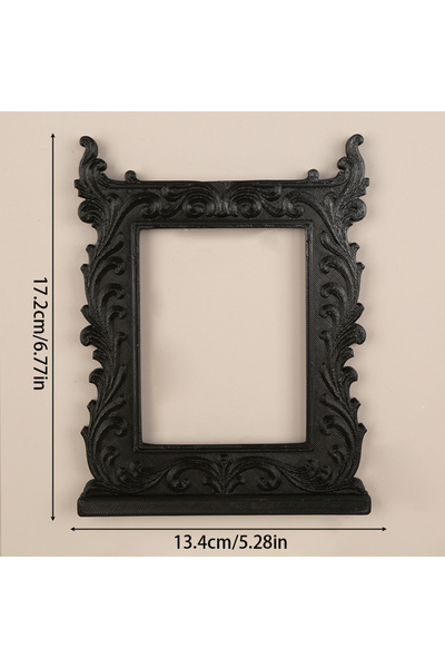 Choice black Cross-border Retro Carved Decorative Photo Frame, Matte Black Pa...
