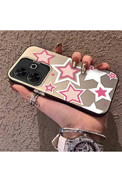 Hontinga حافظة هاتف Poco M6 4G متوافقة مع نمط النجوم الملونة من السيليكون ذات...