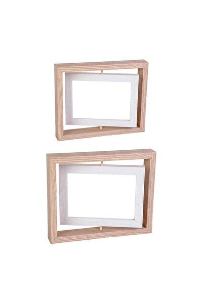 Choice 7 inch Rotating ture Frame Decorative DIY Wooden Floating ture Frame f...