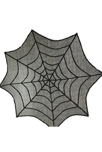 Choice black Halloween Spider Web Table Cloth Decor Black Spider Web Lace Tab...