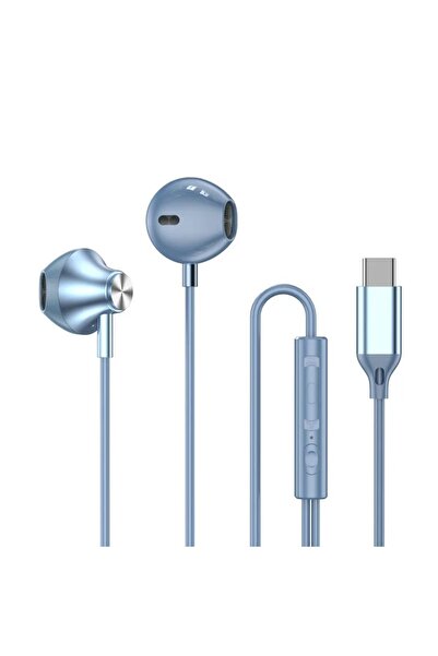 choice2 سماعة أذن لاسلكية من النوع C زرقاء بتقنية 9D HIFI مع صوت جهير قوي، مز...