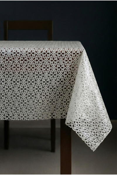 Soft Kare Luxury Straw Pattern Pvc Transparent Coated Oilcloth Tablecloth Wat...