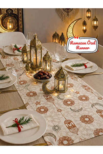 Soft Kare Ramadan Special 5D Digital Printed Liquid-Proof Duck Fabric Runner ...