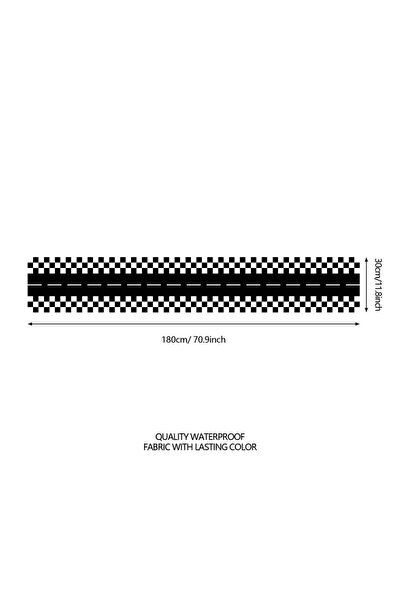 Choice Other 35*180cm black Racing Theme Checkered Race Track Table Runner Wa...