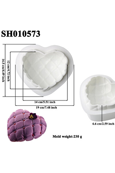 Choice1 SH010573 Heart Shaped Silicone Cake Mold Wedding Valentine's Day Mous...