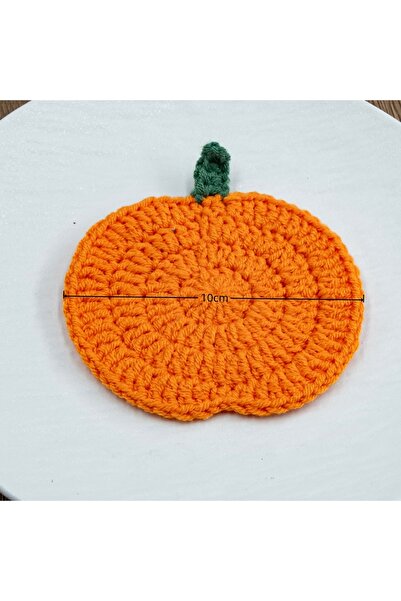 Choice 8Pcs 8pcs Handmade Crhet Pumpkin Coasters - Orange Pumpkin Design with...