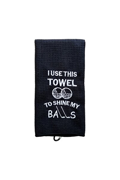 Choice 40x60cm black 1pc Embroidered Microfiber Golf Towel with Clip, "I Use ...