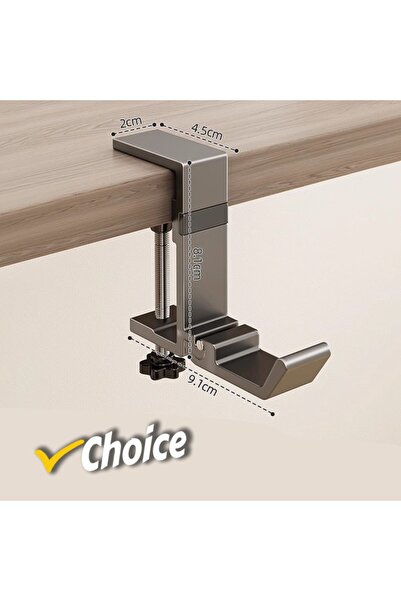 Choice Gray Desk Bag Hanger Portable Bag Hanger Side Handbag Rack for Table, ...