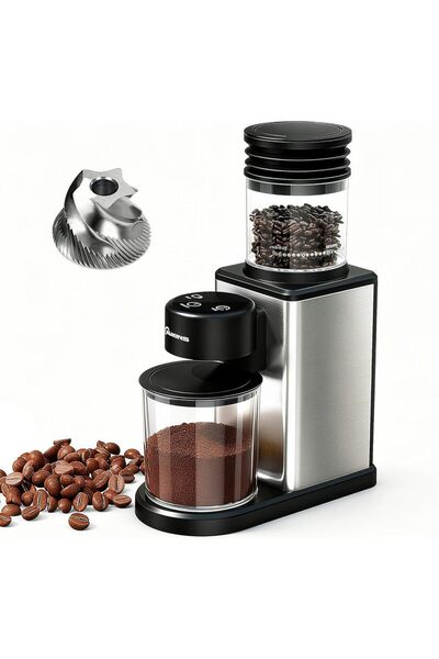 Choice 110V WHITE Conical Burr Coffee Grinder Touch Edition Electric Coffee B...