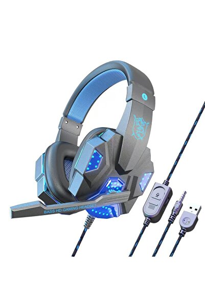 Choice سماعة رأس للألعاب مزودة بإضاءة RGB وميكروفون، سماعات رأس بأسلاك فوق ال...