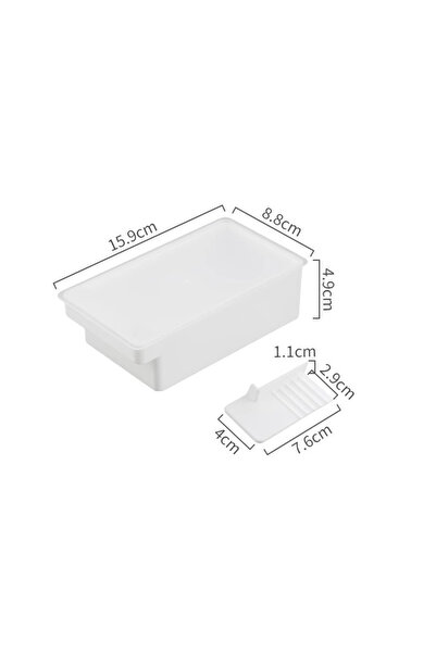 Choice White Butter Dish With Cover Butter Fresh-keeping Box With Cutter Slic...