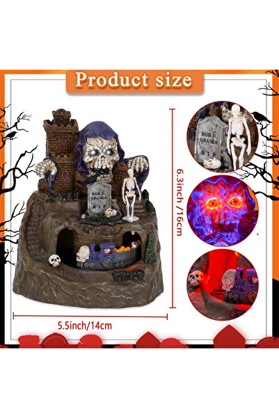 Choice Halloween Village Animated Halloween Village House Decor with Moving T...