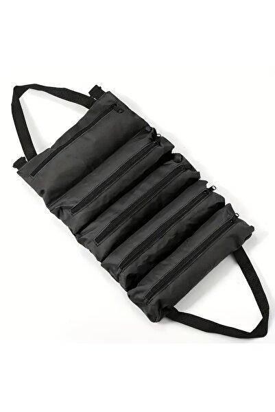Choice black Oxford Fabric Tool Roll Bag,Large Capacity Foldable Storage Pouc...